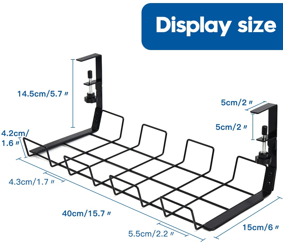 Classification Non-folding Rack Metal Mesh Desk Organizer for Organized Cable Storage