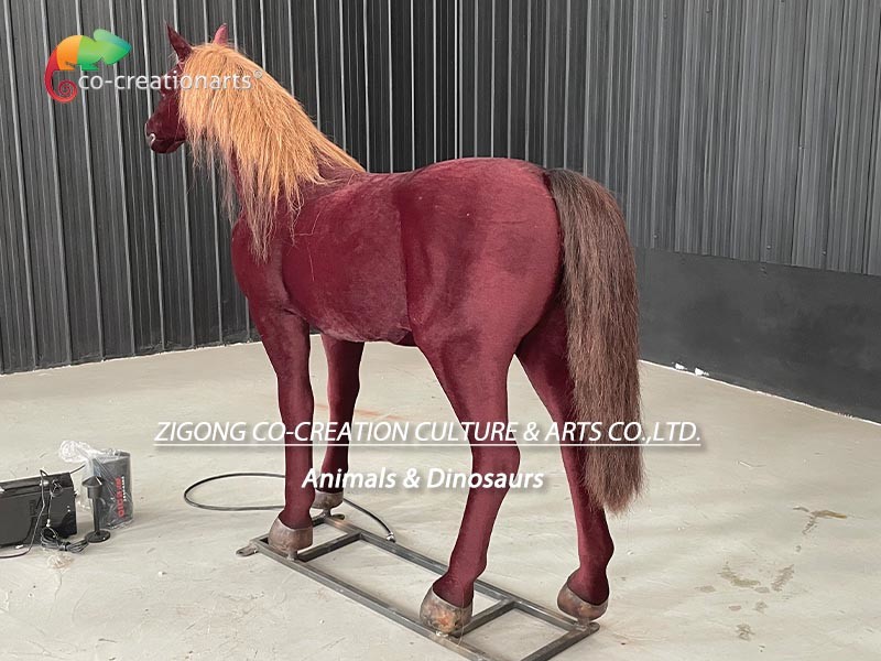 Outdoor Theme Park Artificial Animals Animatronic Horse For Farm