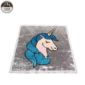 Quality Colorful Purple Unicorn Reverse Sequin Patch 35*35CM Size Merrowed Border wholesale