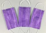 Nonwoven Purple Civil Triple Layer Earloop Face Mask