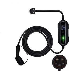 Quality J1772 Electric Car Charger 7KW 8A 13A LED Screen Adjustable 5m Type 2 wholesale