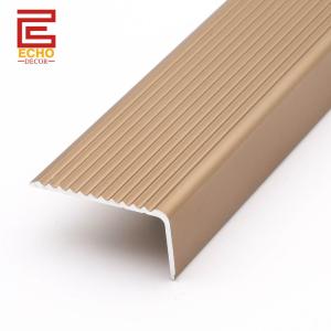 Quality Aluminium Vinyl Stair Nosing Trim Profiles Anti Slip Stair Tread Trim Molding wholesale