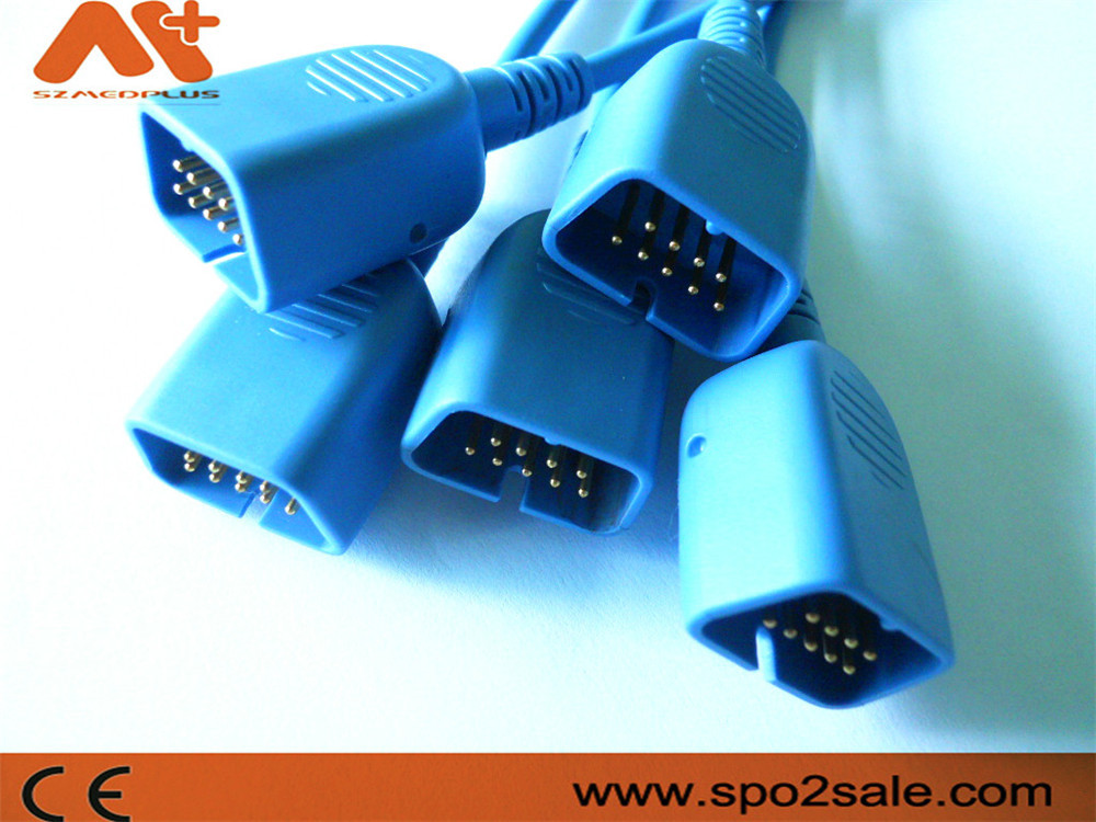 DB9 Patient Monitor Accessories Cable 14 Pin Nihon Kohden Spo2 Cable