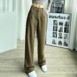 Custom Casual Straight Wide Leg Suit Trousers OEM ODM