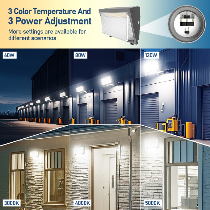 Customized Industrial Outdoor Wall Light Waterproof IP65 DLC Certified