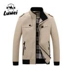 Windbreaker Winter Warm Turtleneck Outerwear Utility Solid Cotton Trendy Slim