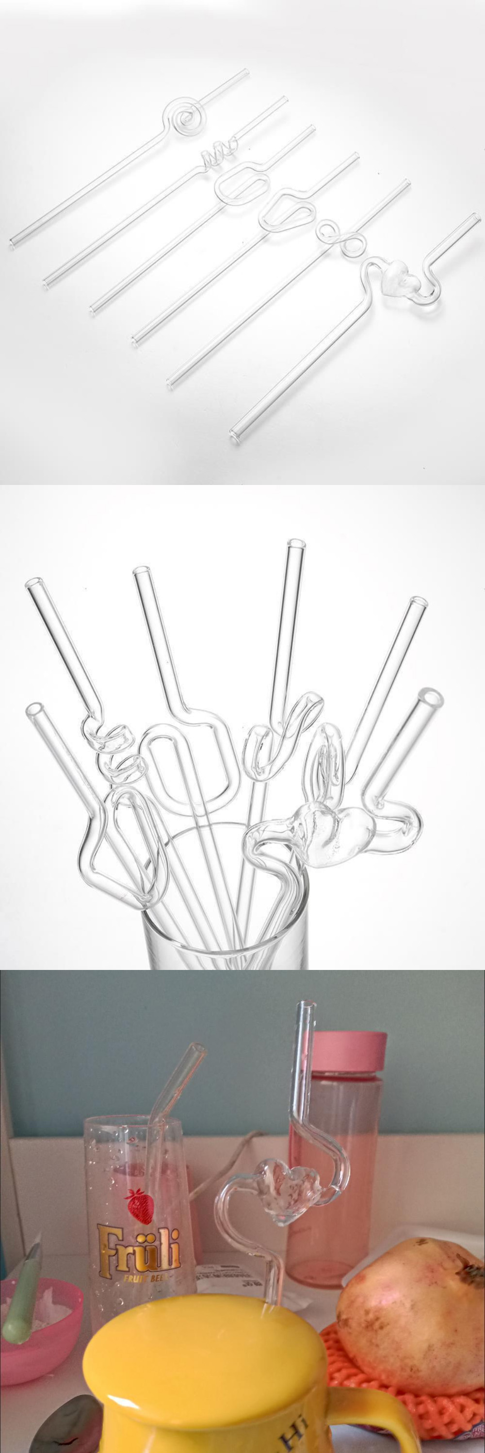 2024 Borosilicate 3.3 Straight Glass Straw Accessory for Wine Bar Accessories Transparent