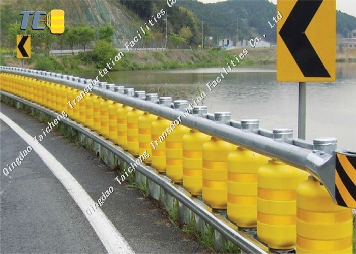 Hot Galvanized Steel Highway Roller Barrier Traffic Guardrail