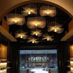 Modern Black Wood E27 Bulb Bamboo Pendant Light Norbic Home Deco Bamboo Weaving