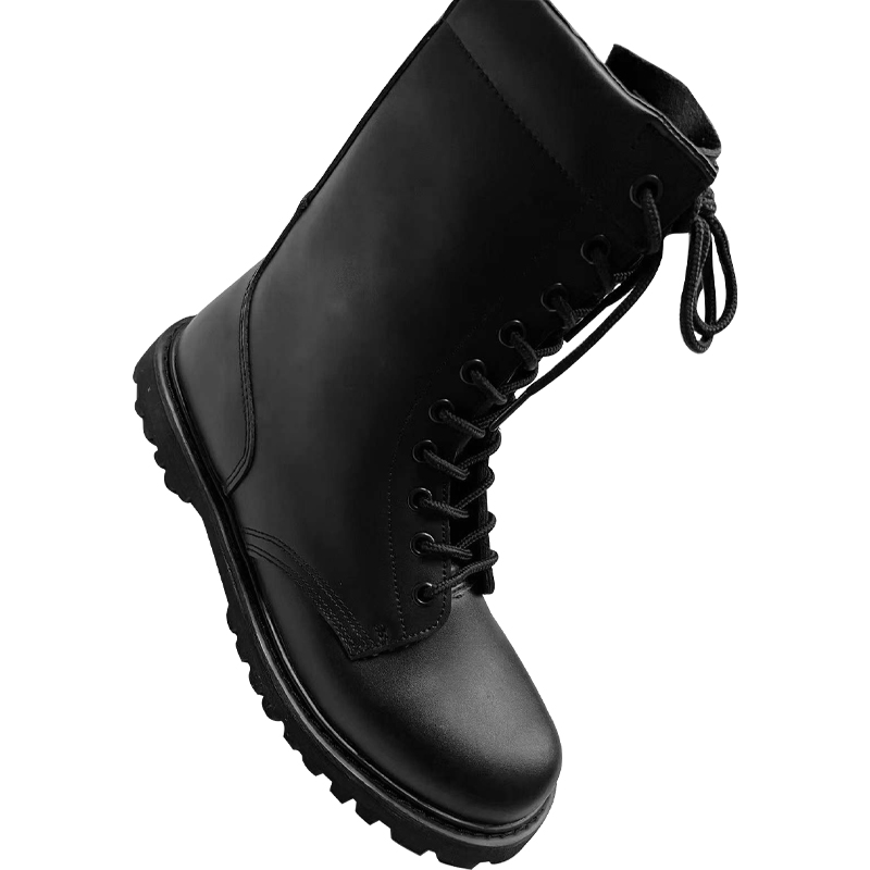 Long Cowhide Leather Protective Boots with Hard Toecap and Smashing Rubber Sole Warm-Keeping
