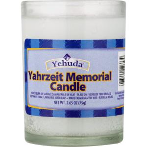 Quality 100% paraffin wax unscented memorial glass candle burns for 26 hours with printed label wholesale