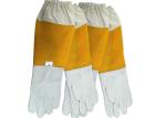 Sheepskin Beekeeping Gloves with Yellow Ventilated Gridding Proof