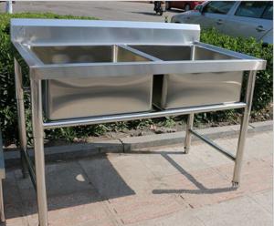 Quality Corrosion Resistant Stainless Steel Display Racks Double Bowl Kitchen Sink wholesale