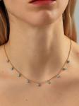 Women Girls Stainless Steel CZ Gold Jewelry Layered Turquoise Necklaces