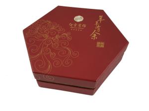 Quality Hexagon Shape Box Food Packing Paper Box Red Color Customized Design Logo Printing Rigid Cardboard Material Boxes wholesale