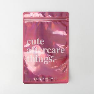 Quality Resealable Holographic Pink Bag Cosmetic Packaging Bag For Nail Products wholesale