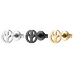 Fashion Gold Silver Black Fancy Stainless Steel Stud Earrings