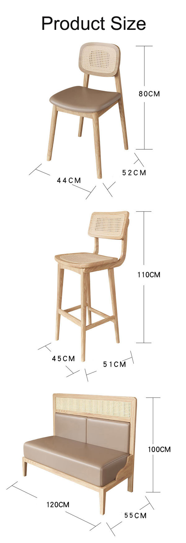 80cm 110cm Wooden Table And Chair For Restaurant Booth Commercial