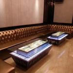 Leather Lounge Club Sofa Set Long Bench Booth Seating Colorful