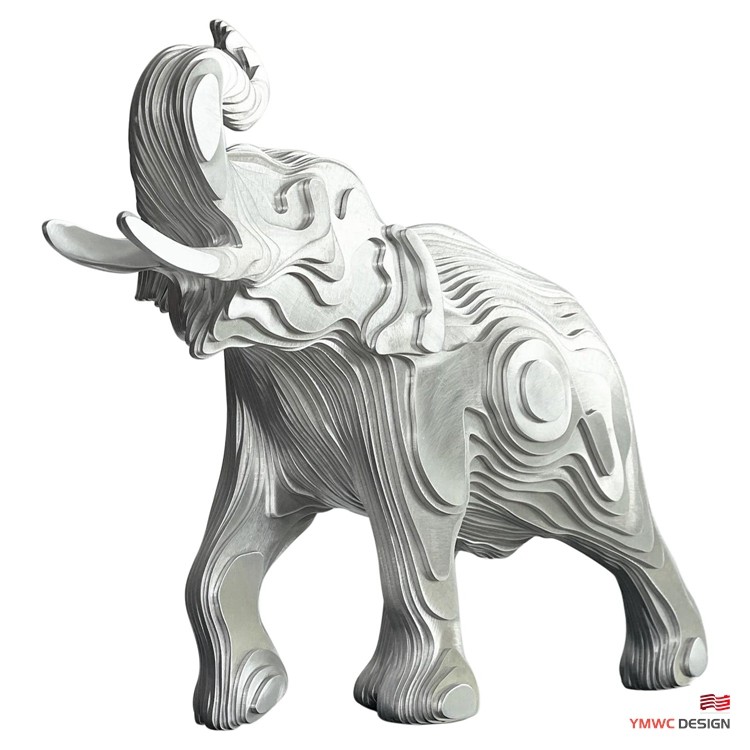 Custom Metal Animal Statue Life-Size Bronze Elephant Sculpture Made of Stainless Steel