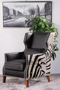Quality classical zebra style leather arm chair furniture,#2044 wholesale