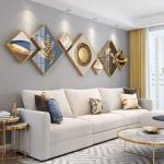 Aluminum Frame Crystal Porcelain Painting Wall Art Japanese Style For Living