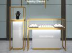ODM Black Titanium Jewelry Store Showcases With Ultra White Glass Electrical