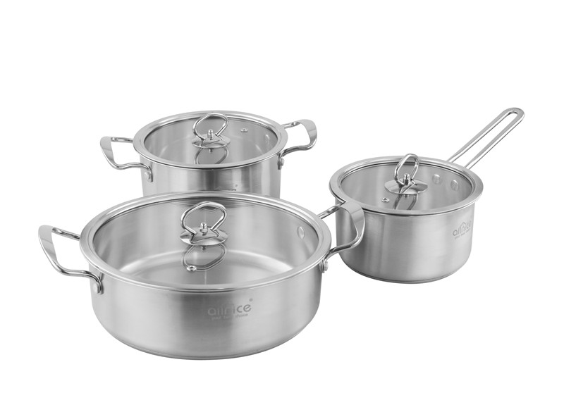 Caterers Set of Cooking Pots Non Stick Stainless Steel Cookware for Kitchen