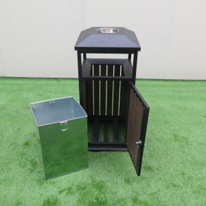 Quality Antique 450mm Width Steel Wooden 35L Ashtray Trash Can wholesale
