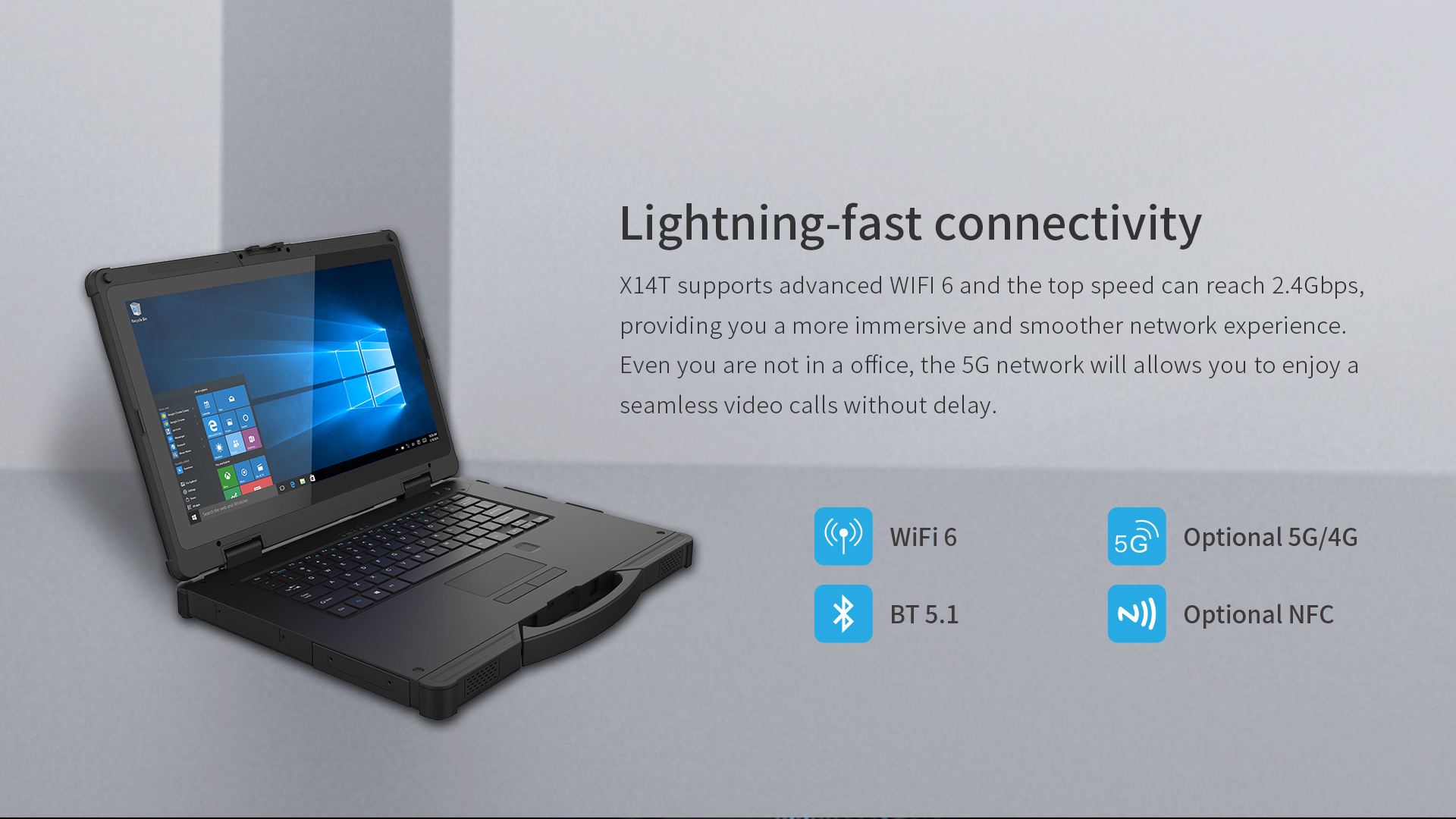 Emdoor 14-Inch Win11 Laptop Intel Core i5/i7 4G/5G DB9 Fingerprint and Graphics Card