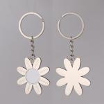 Flower Shape Metal Sublimation Keyring DIY Printing Photo Lovers Flower Necklace