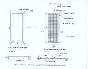 Quality 400mmW X1000mmL Hinged Grating 2 Pannel without Chequer Plate wholesale