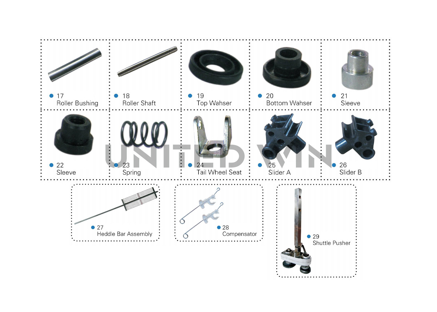 Shuttle Circular Loom Spare Parts SBY-750x6G Shuttle Wheel Auto Spare Parts
