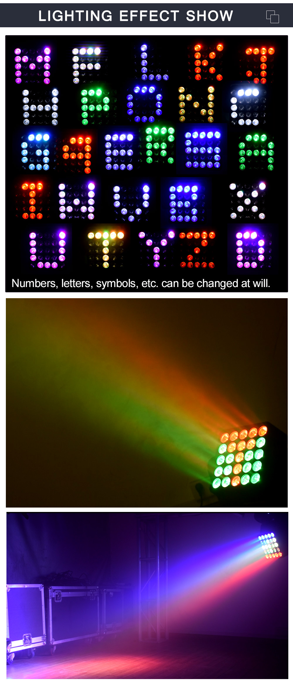 25*15W RGBW Head Moving Head Matrix Lights 4IN1 Stage Light Product Weight 12.65 KG