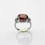 925 Sterling Silver Ring with 10mmx12mm Oval Purple Amethyst Cubic Zirconia(F42)