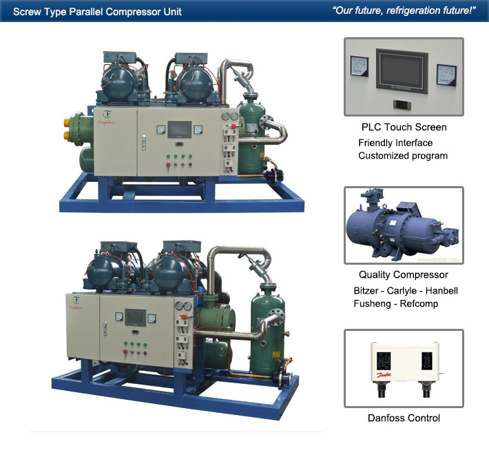 Beef Pre - Refrigerated Cold Store Cold Room Compressor Unit Fusheng Brand