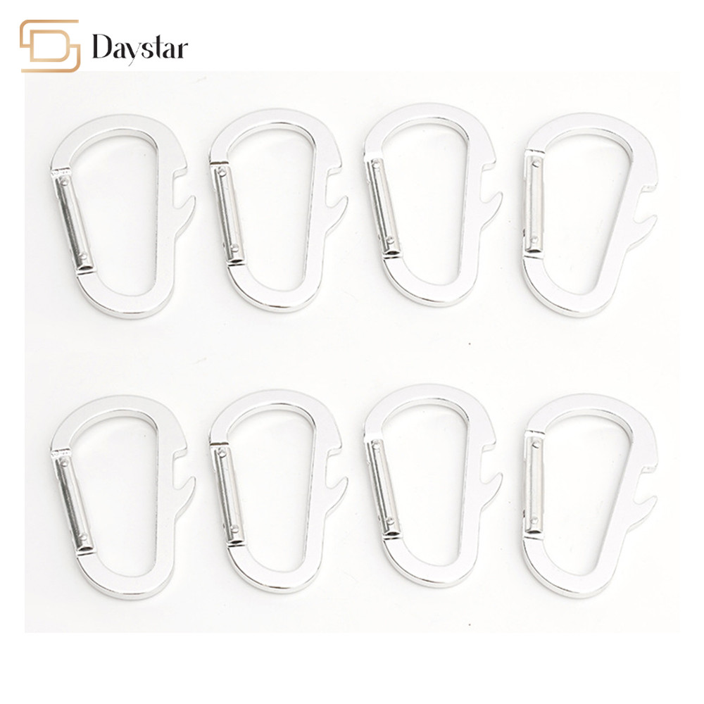 Keychain Hiking Metal Accessories , D Shape Snap Buckle Metal Carabiner Clip