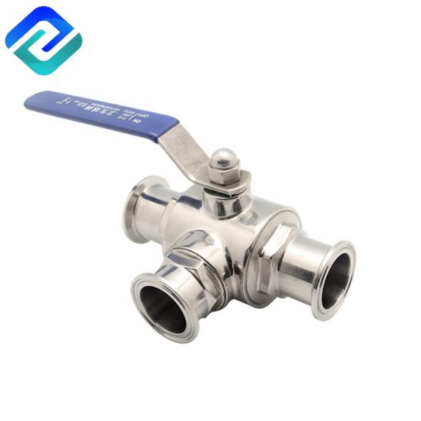Cheap Sanitary three way SS Tri clamp Casting Ball Valve for sale