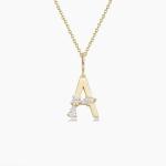 925 Sterling Silver CZ Letter Pendants in Simply 18K Gold Plated for Fashion