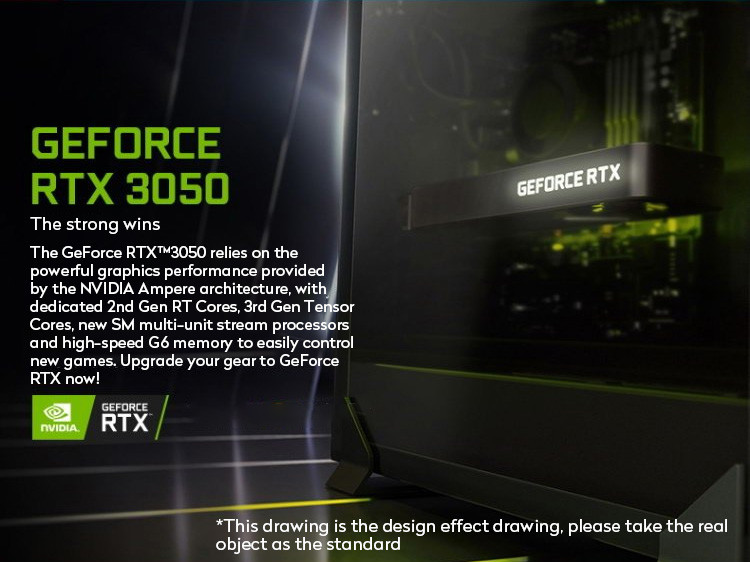 128bit Computer Game Graphics Card GEFORCE RTX 3050 8GB GDDR6 8pin Interface