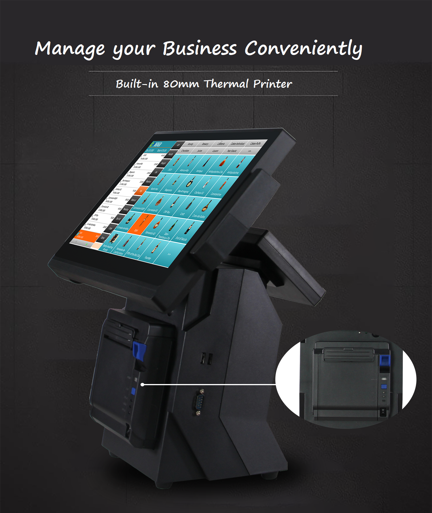 2GB RAM Supermarket Milk Tea Catering Ordering Machine Touch Pos Cashier Machine