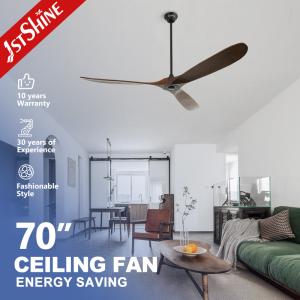 Quality 70 Inches 3 Solid Wood Ceiling Fan With Remote Control Quiet DC Motor wholesale