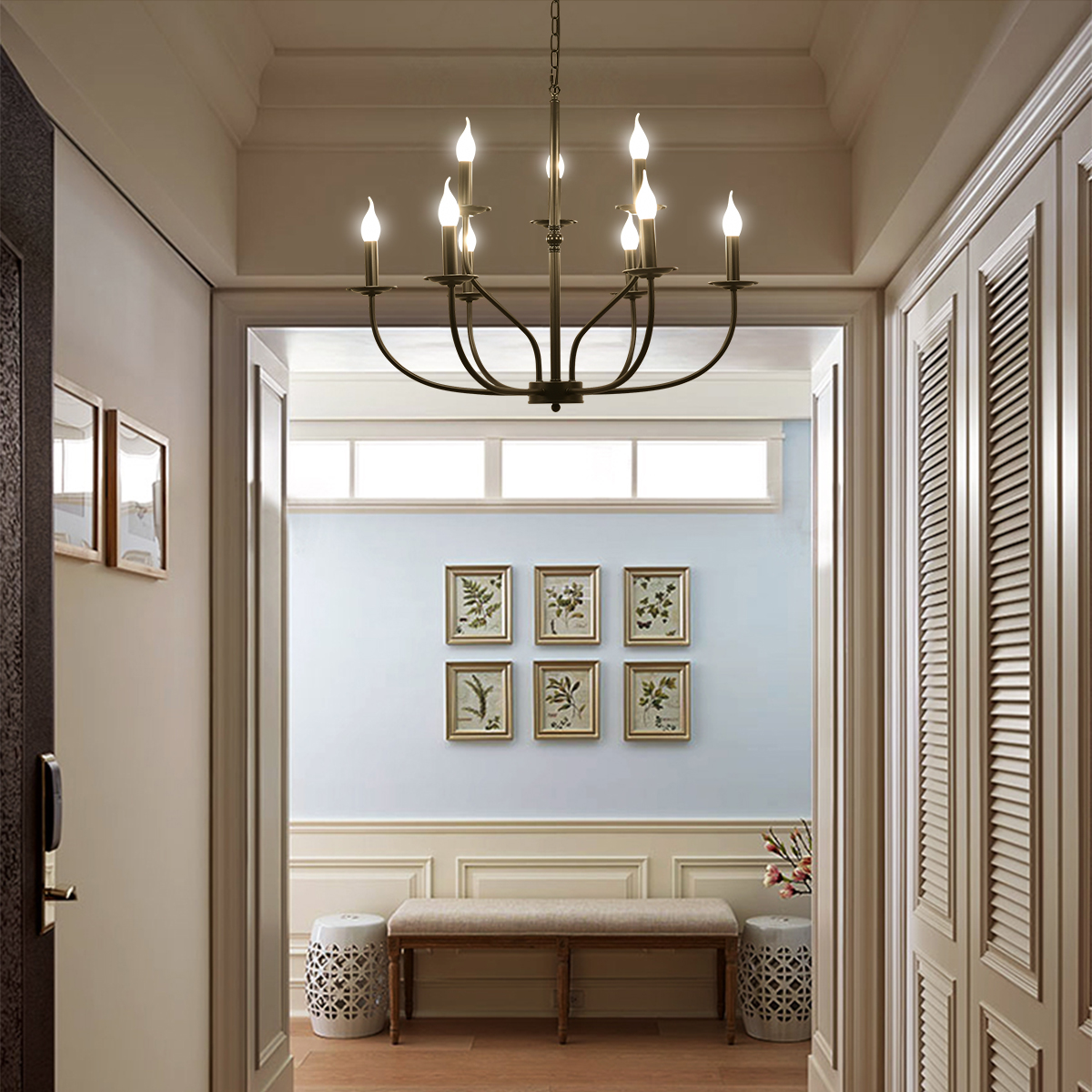 Black Classic Chandelier E14 Retro Vintage Chandelier(WH-CI-131)