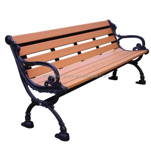 Quality 1.8M Park Outdoor Recycled Plastic Benches With Wood Slat Seat wholesale