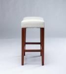 10kgs Gray Leather Counter Height Stools / H66.5cm Leather Kitchen Stools