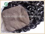 Silk top closure 4''x4'' peruvian virgin hair natural color deep wave 10''-24'