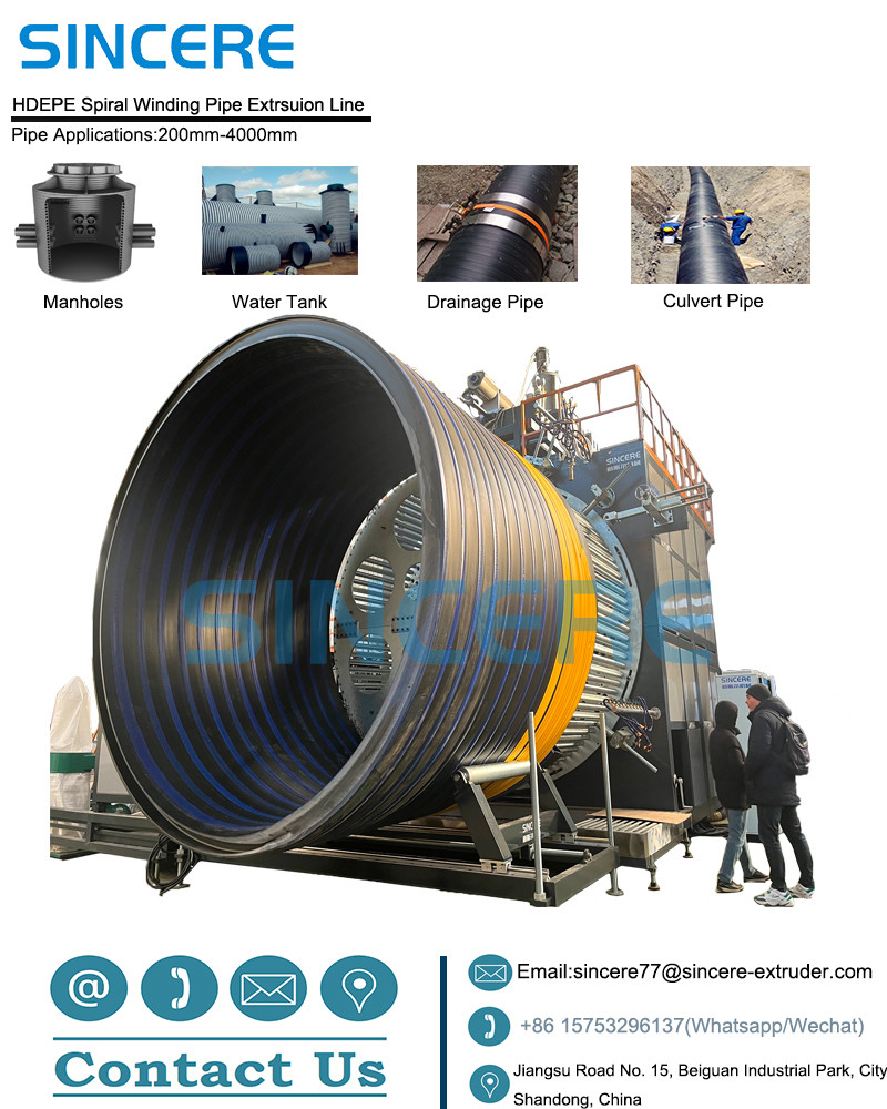 Spiral Winding HDPE PVC Pipe Making Machine Tank Extruder Plant