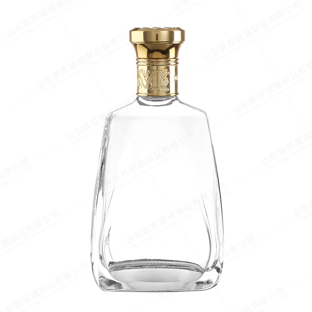 Hot Stamping Surface Handling 500ml 750ml 1000ml Glass Bottle For Spirits Bottle Square