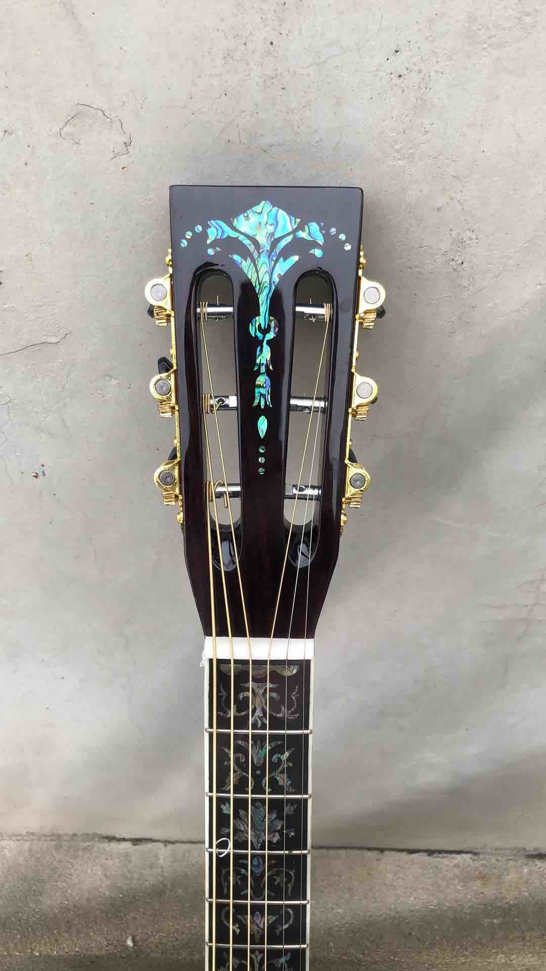 All Solid Spruce G00045 Guitar 39" Real Abalone Classic Acoustic Guitar in Sunburst Ebony Fingerboard