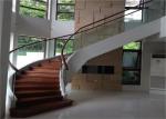 Tempered Glass Tread Building Curved Stairs With 300*12mm / 300*10mm Stringer
